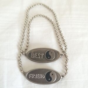 New Silver Black BEST FRIEND Yin Yang ID Bracelets